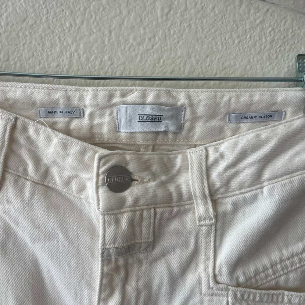 Closed Pedal Pusher High Rise Tapered‎ Jeans Off-White Organic Cotton Size 24 - Picture 3 of 6